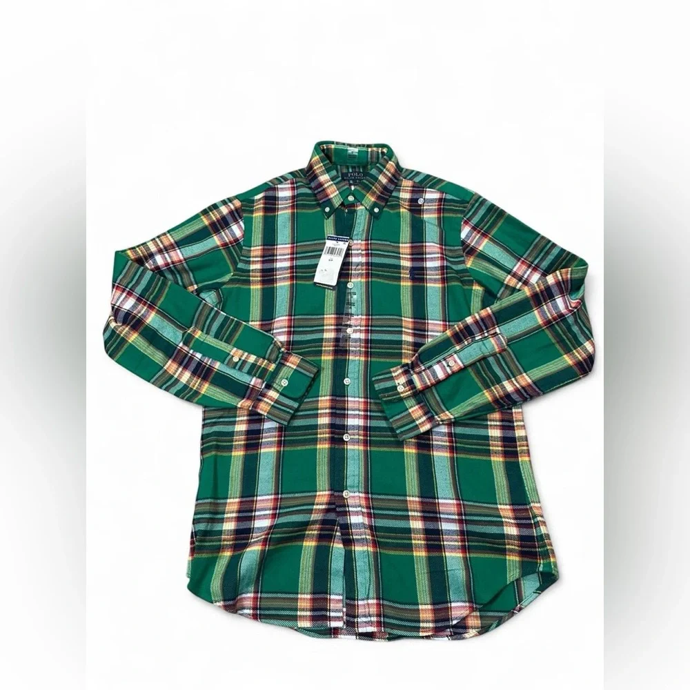 Polo Ralph Lauren NWT Men’s Performance‎ Plaid Flannel Long Sleeve Shirt Small